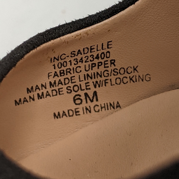 INC International Concepts Black Sadelle Chain Heels Sz 6 - Picture 11 of 11